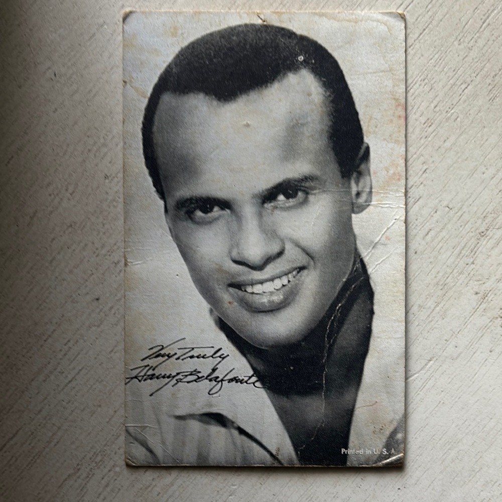 Harry Belafonte Vintage Black and White Portrait Postcard